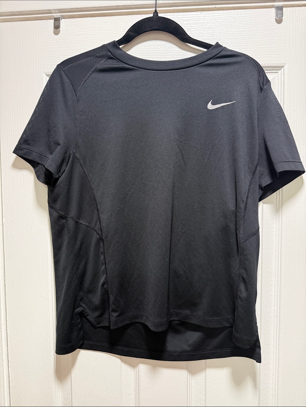 Nike Black Short-Sleeve Training Tee with Silver Swoosh